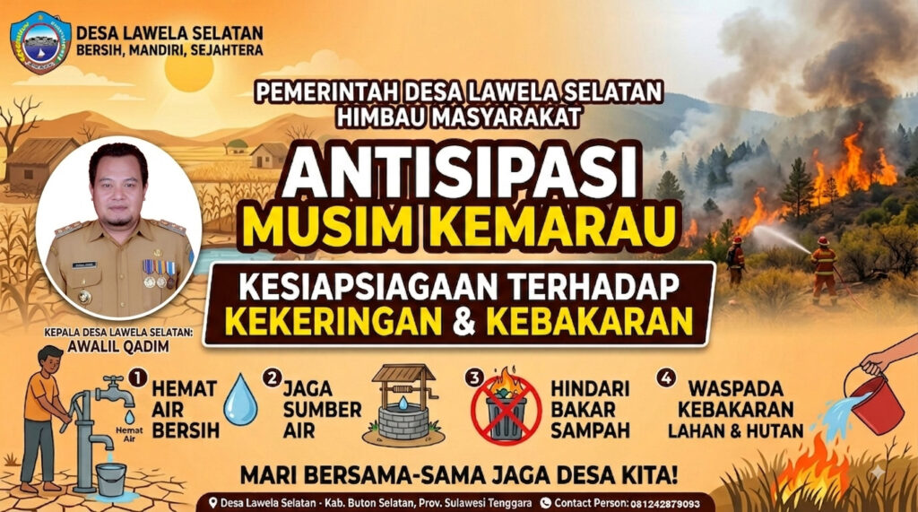 Antisipasi Musim Kemarau, Kades Lawela Selatan Himbau Masyarakat Waspada Kekeringan dan Kebakaran